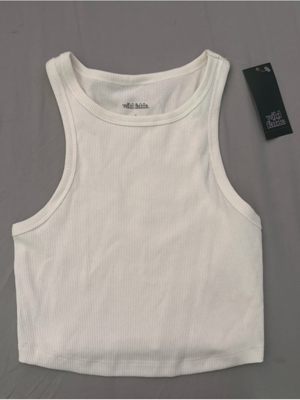 wild fable White Ribbed Tank Cropped Scoop Neck